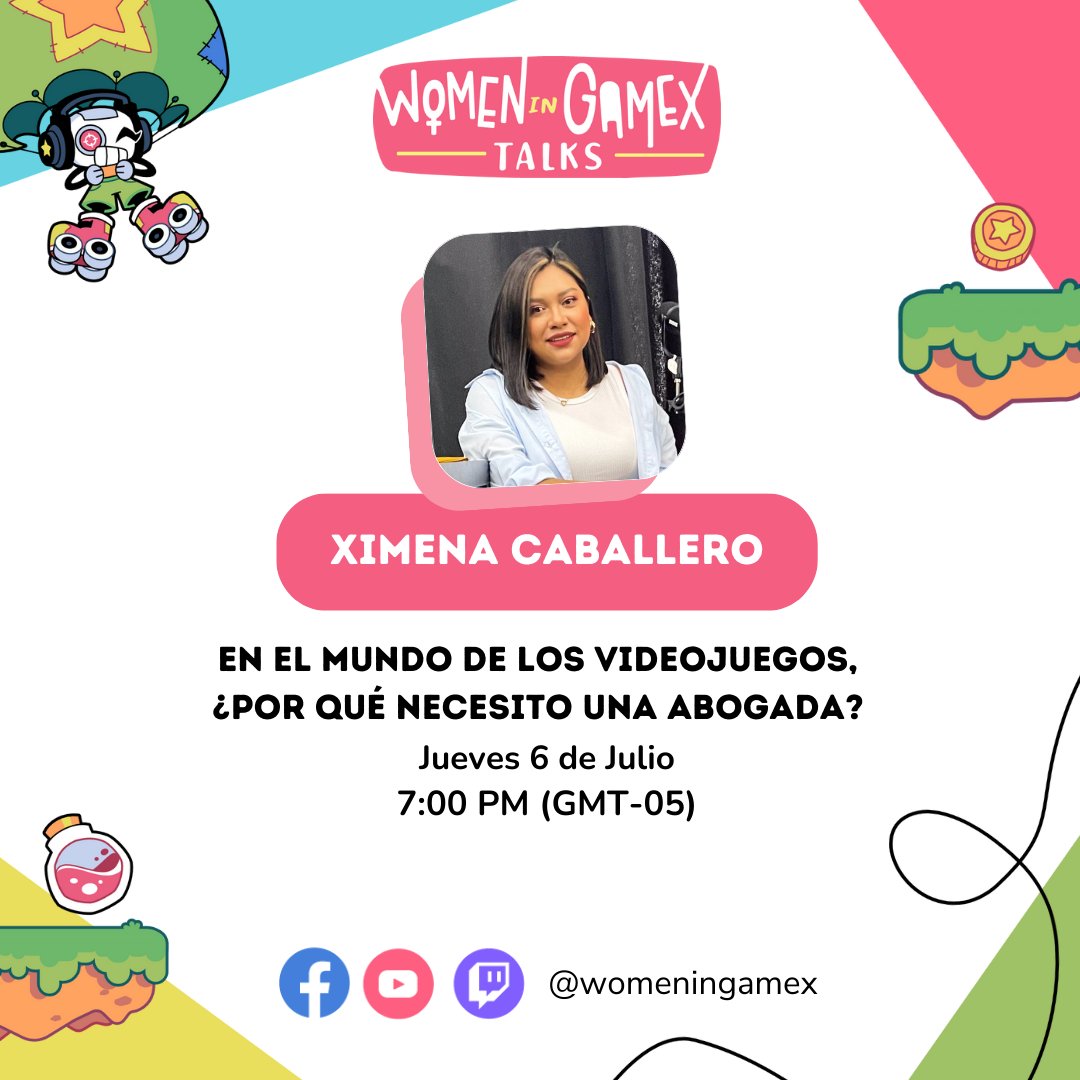 WomenInGamex's tweet photo. ✨¡Es hoy, es hoy!✨
Acompáñanos en punto de las 7:00 PM hora CDMX en nuestra #wigxtalks Donde Ximena nos tendrá una charla muy interesante y necesaria para industria.
🤩 Preparen sus preguntas
https://t.co/OQCXUL6GO6
#womeningamex #mujeresenlaindustriacreativa https://t.co/U1Eky9a7yx