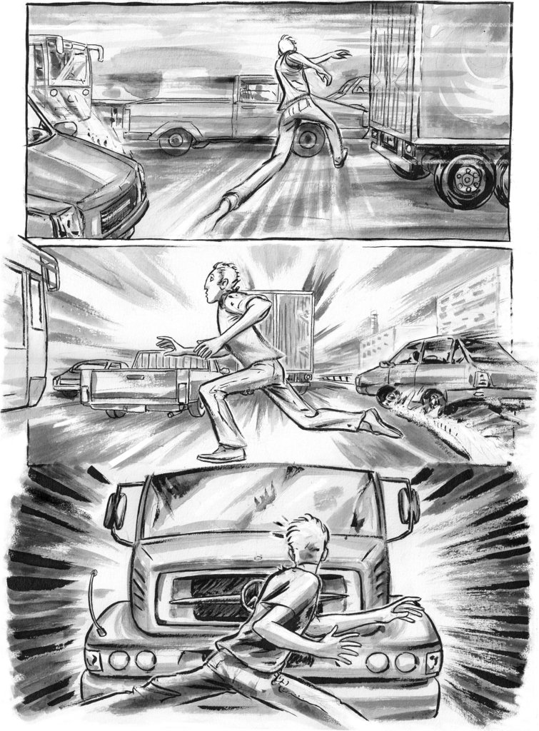 <a href="/JMDeMatteis/">J.M. DeMatteis</a> En "Piedra, papel o tijera" un mal guiño del destino hace que la vida de un repartidor de pizza gire en 180° cuando se vea envuelto en una trama criminal, violenta y desenfrenada. 

Un libro muy entretenido de <a href="/alefarias78/">Alejandro Farias</a> y el brasileño <a href="/AssimFalouJozz/">Jozz</a> editado por <a href="/LocoRabiaOK/">Loco Rabia</a>.