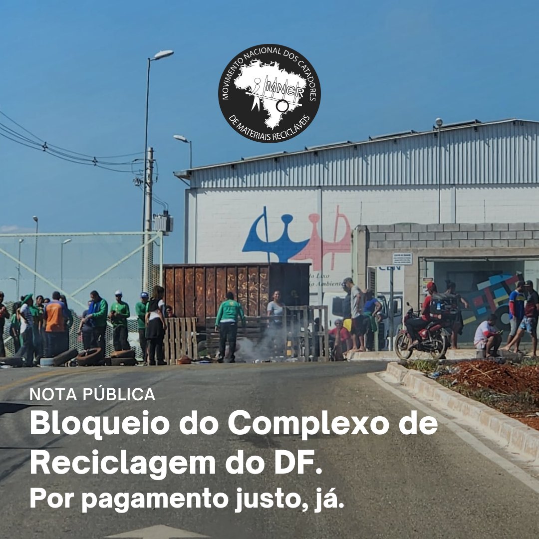 ✊🏾 Nota pública: bloqueio do Complexo de Reciclagem do DF. Por pagamento justo, já.
Leia na integra: mncr.org.br/sobre-o-mncr/n… 

#acontatemquefecharjá
#catadores #mncr #reciclagem #luta #movimento #sustentabilidade
