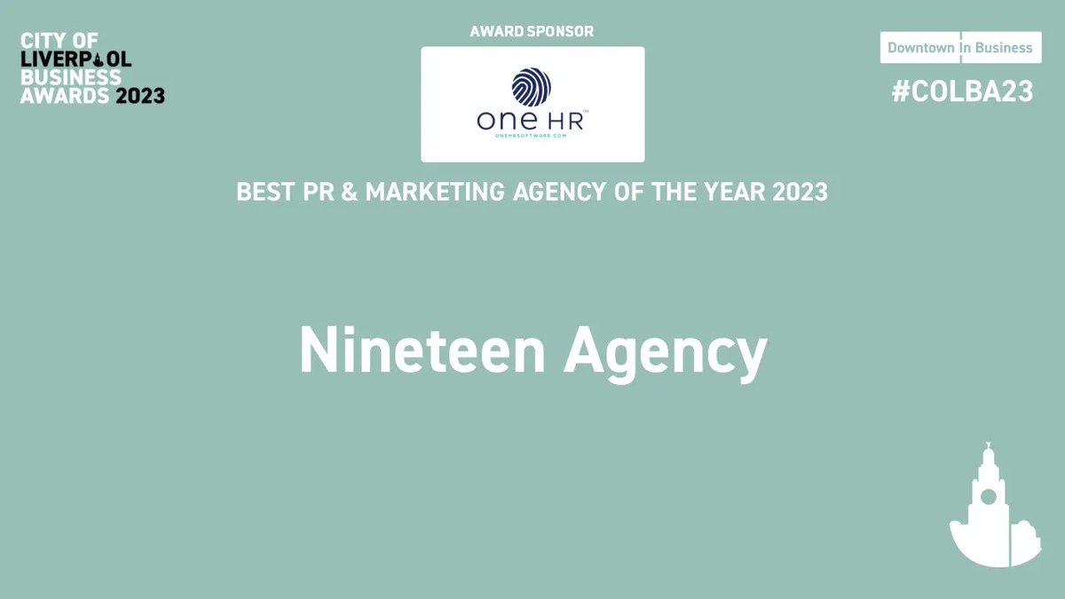 The award for PR and Marketing Agency of the Year 2023 goes to <a href="/nineteen_agency/">Nineteen Agency</a>. Congratulations on your #COLBA23 win!