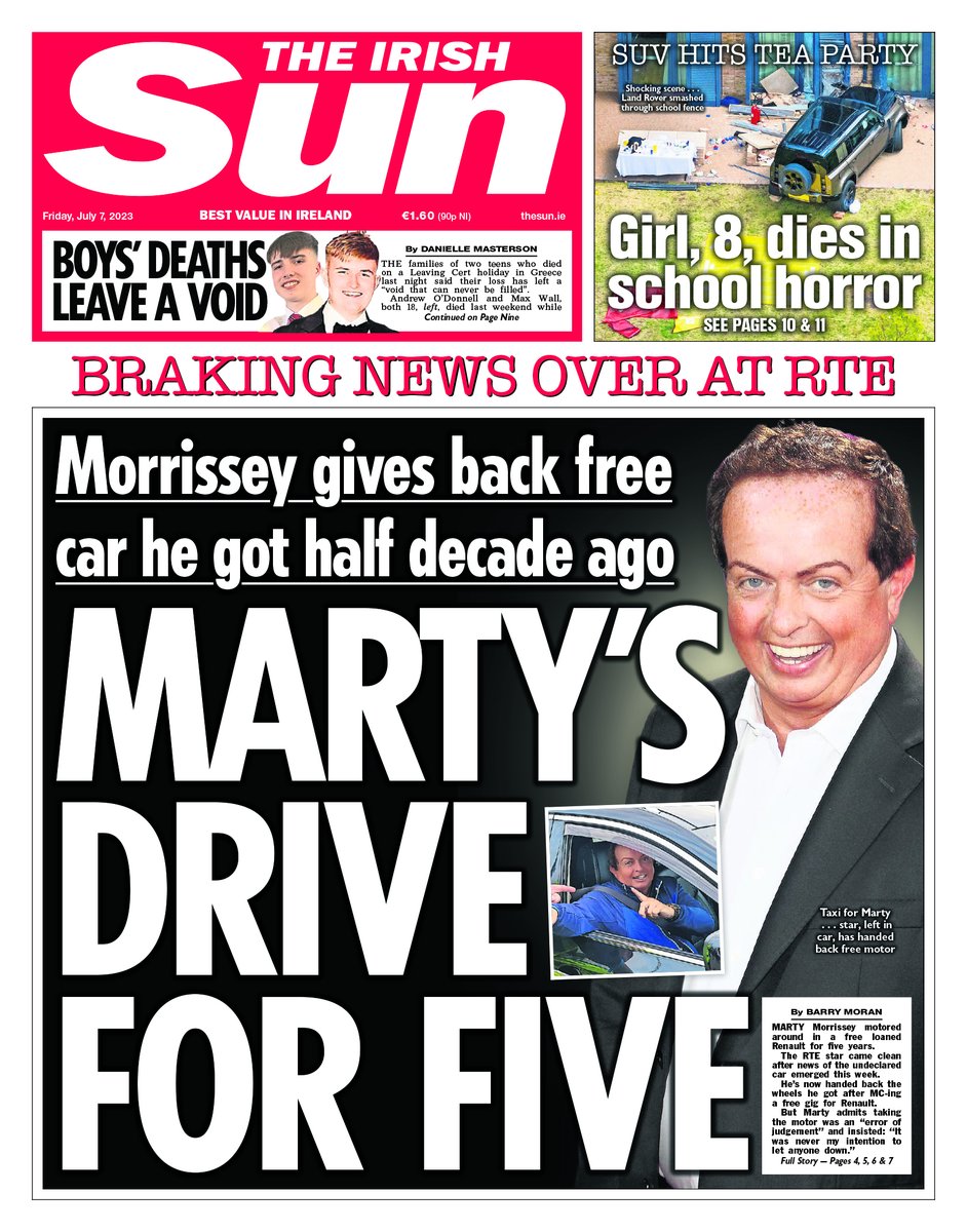 Today's front page of The Irish Sun