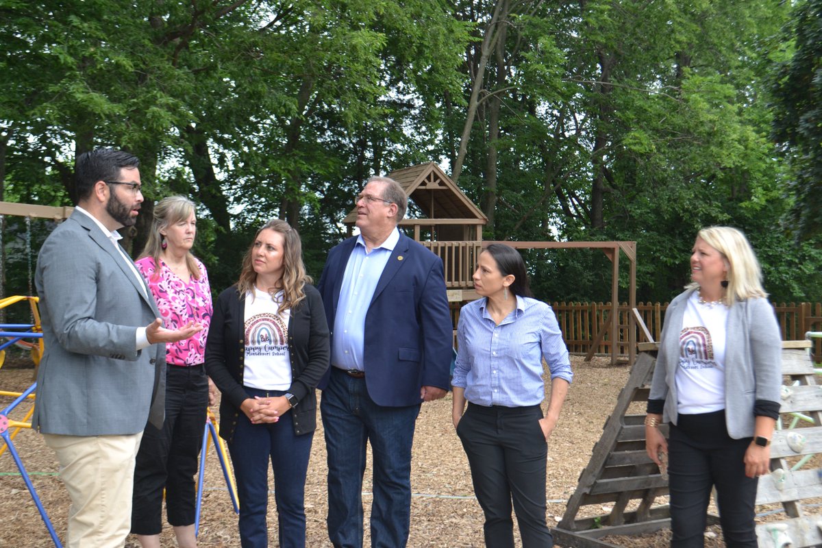 jocogov's tweet photo. Chair Kelly and members of the Board of County Commissioners joined Rep. Sharice Davids on a tour of a local childcare facility that received ARPA funds through Johnson County’s allocation to shed light on the significant impact of federal investments in supporting the workforce. https://t.co/FlrXgXgSvl