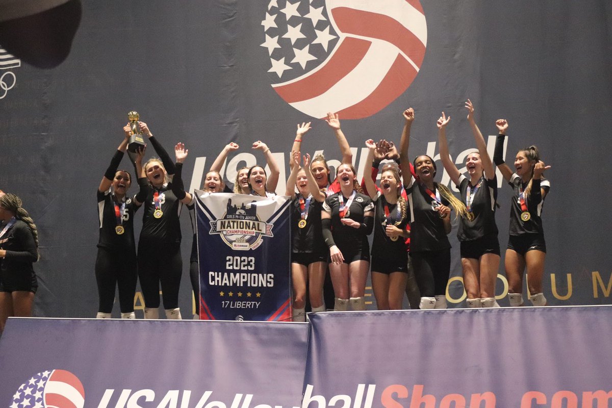 Mizuno Club North 17 Angela are Liberty Division National Champions!! ❤️🏐🖤 #mizunoclubnorth #GJNC #usav