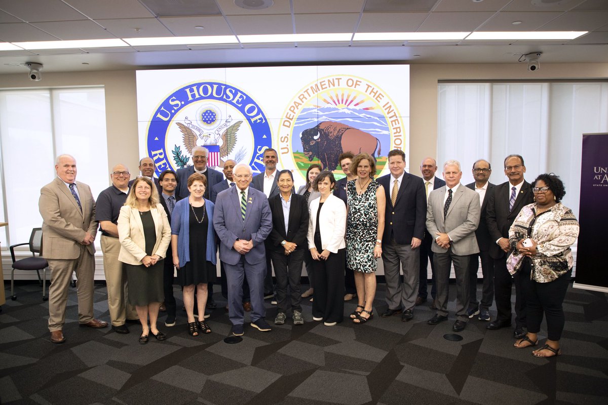 It was a pleasure hosting Congressman, Paul Tonko &amp; US Secretary of the Interior, Deb Haaland, for today's roundtable discussion/press conference on offshore wind technology. UAlbany's research strengths in climate science continually play an active role in these types of events.