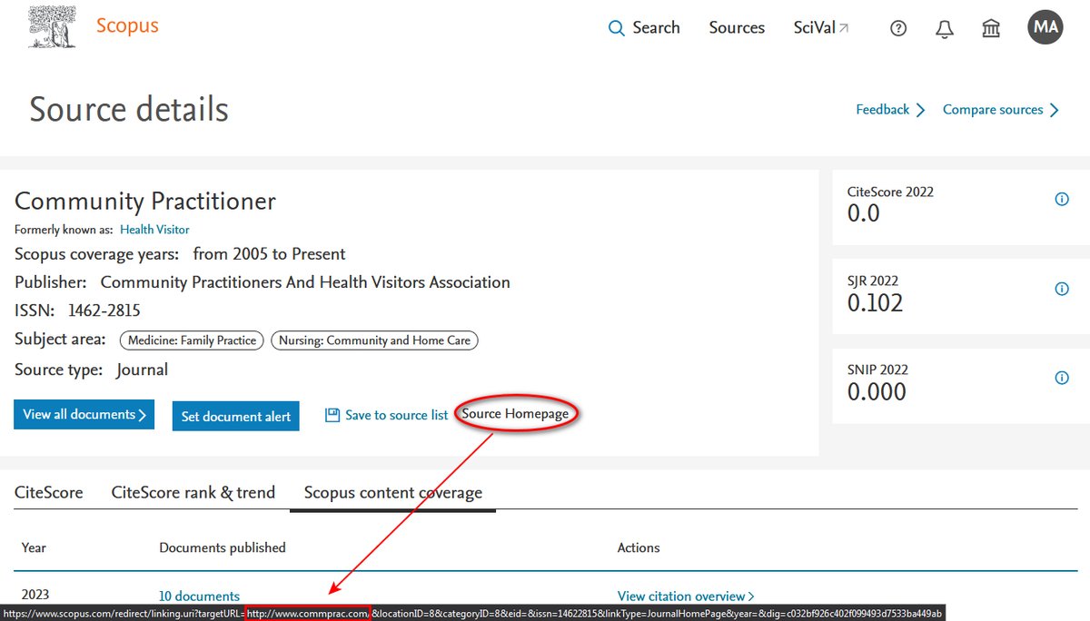 Mohammed Al-Amr 🇵🇸 (@mohd_alamr) on Twitter photo 📢 #HijackedJournals deceive <a href="/Scopus/">Elsevier | Scopus</a> again! The Community Practitioner <a href="/CommPrac/">CommPrac</a> has been targeted by a clone version. The journal's homepage in <a href="/Scopus/">Elsevier | Scopus</a> has been compromised, redirecting to a fake website.
PS, not included in the <a href="/RetractionWatch/">Retraction Watch</a> Hijacked Journal Checker. 📢 #HijackedJournals deceive <a href="/Scopus/">Elsevier | Scopus</a> again! The Community Practitioner <a href="/CommPrac/">CommPrac</a> has been targeted by a clone version. The journal's homepage in <a href="/Scopus/">Elsevier | Scopus</a> has been compromised, redirecting to a fake website.
PS, not included in the <a href="/RetractionWatch/">Retraction Watch</a> Hijacked Journal Checker.