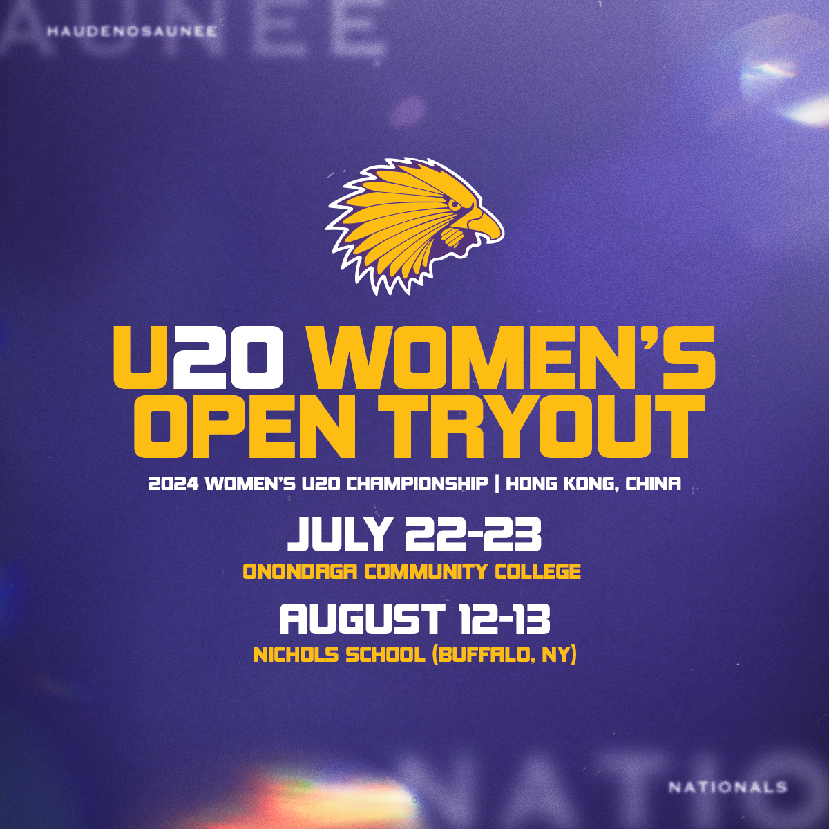 REMINDER: Players looking to add their name to the Player Pool and attend Open Tryouts for the U20 Women's Championship must register for the following link👇

REGISTER: linktr.ee/haudenosaunee_…
