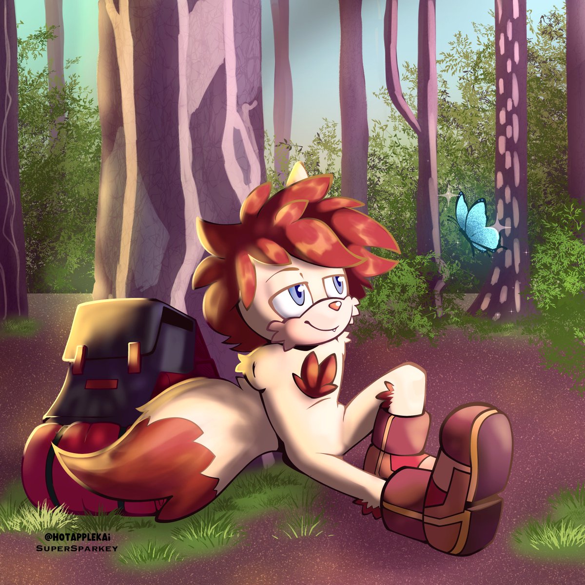 SuperSparks02's tweet photo. Here's a recent pic that @HotAppleKai and I have done! I really love how the colors came out on both versions. 

She did the inks and created the bg (and color adjustments), and I colored and shaded, and painted the bg. I love making art with her 🥲❤️ https://t.co/qN4tFaUYbi