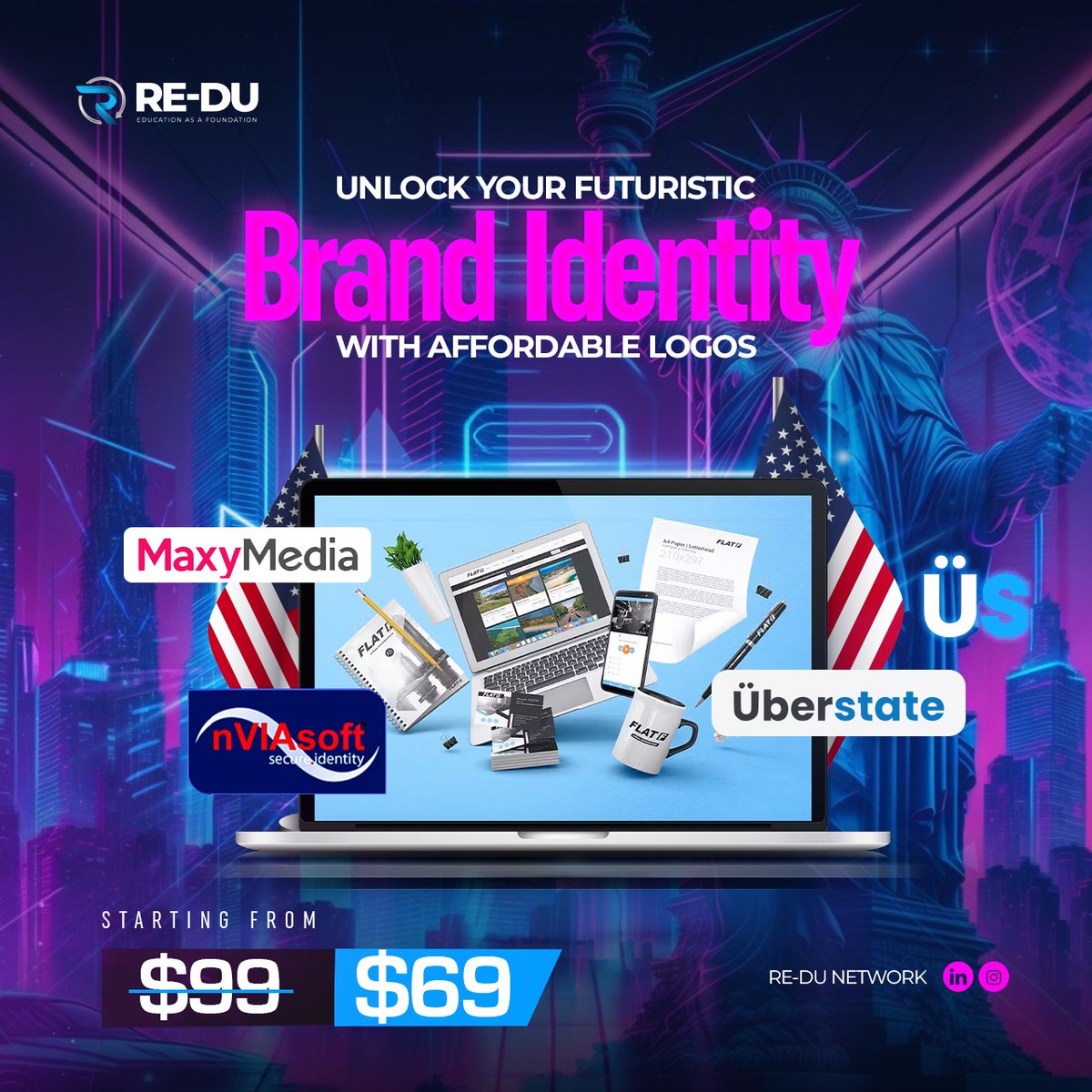 REDUDesign2D's tweet photo. 🔒🌐 Unlock Your Futuristic Brand Identity! Starting from $69, Get Affordable Logos that Reflect Your Vision and Ambition! 🎯
#REDU #REDUNetwork #TechTrends #Innovation
#ArtificialIntelligence https://t.co/OnXfKpcuwo