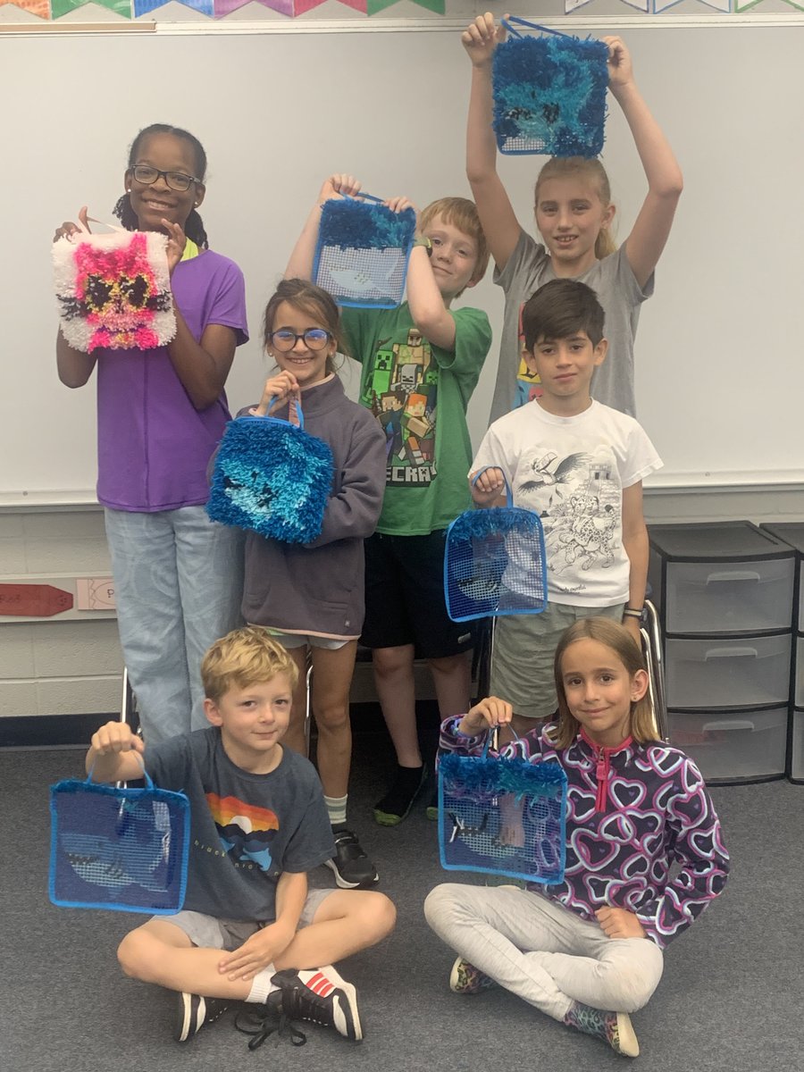 AnthonySchool's tweet photo. Latch Hook Enrichment Camp! Mrs. Scott's campers learned the basics of latch hooking and created a fun project. ๐งถ #TAScommunity https://t.co/2Ru4S9ZXr9