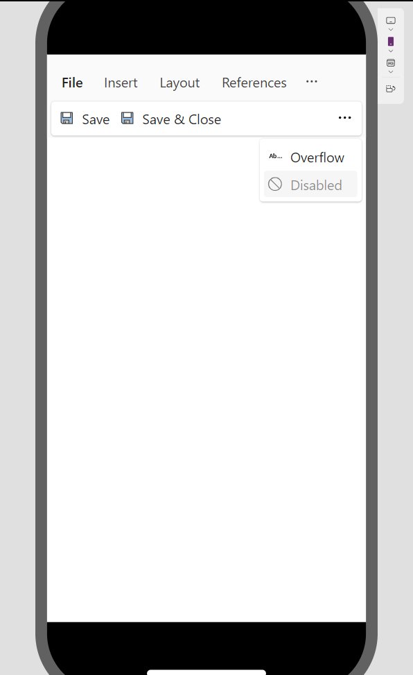 ohthreesixfive's tweet image. Built a dynamic, responsive, &amp;amp; native (non-PCF) &apos;Ribbon&apos; #PowerApps component inspired by the one found in #MicrosoftWord. 👀

It has support for Tabs to group actions, a custom OnActionSelect event, access to #FluentUI icons, and of course automatic overflow. 👍

#PowerAddicts
