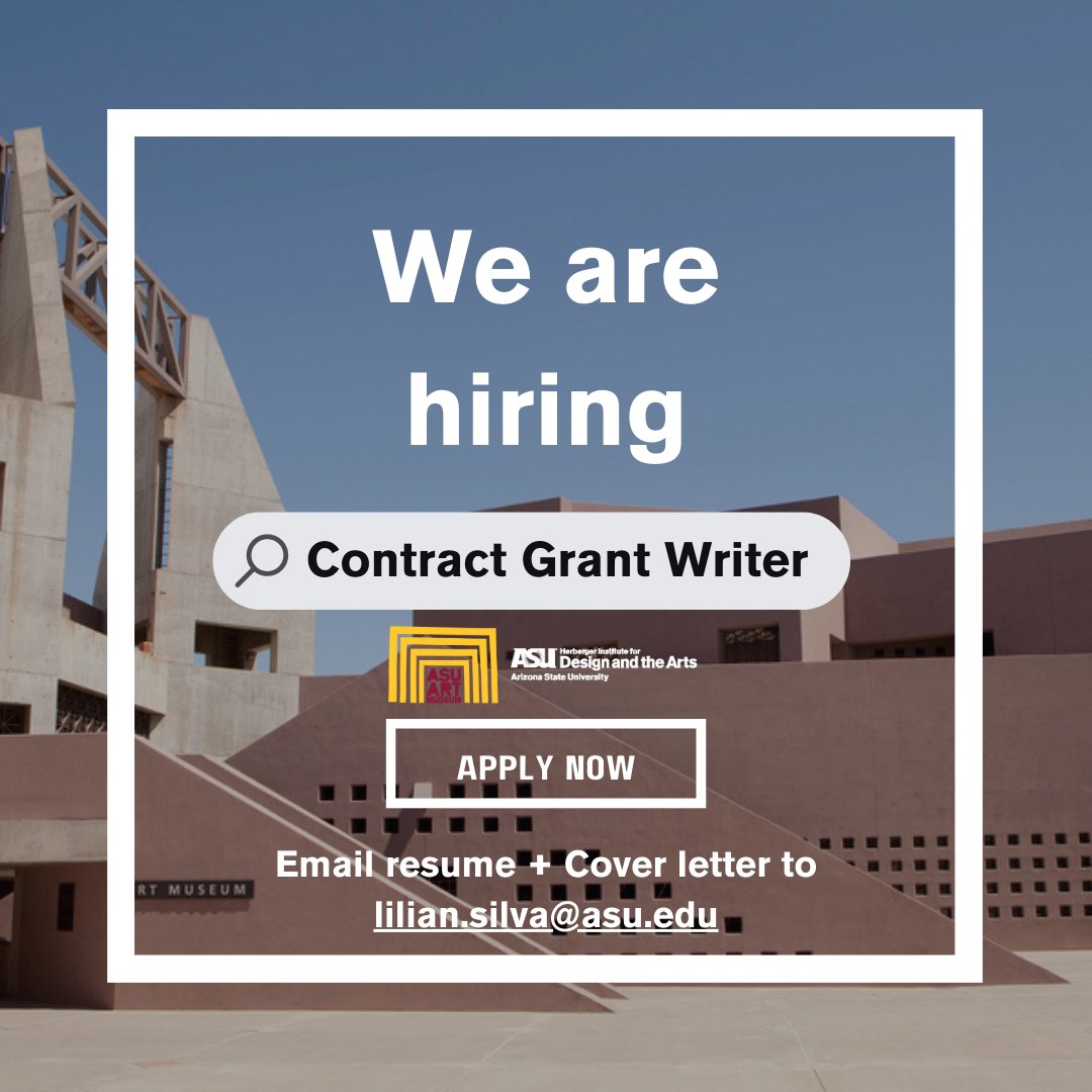 We're seeking a skilled grant writer to join our fantastic team at the ASU Art Museum. ✨

If you're passionate about the arts and eager to make a difference, this contract opportunity is perfect for you! Apply now and let your creativity thrive. 

asuartmuseum.org/about/employme…