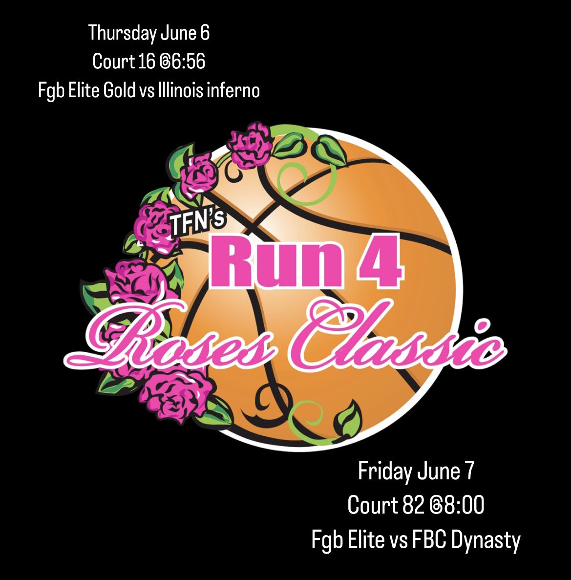 Good afternoon Coaches, come support me and my team at the Run 4 Roses Tournament in Louisville Kentucky. First game is today on court 16 @ 6:56! <a href="/FGBvsEveryone/">@FGBvsEveryone</a>