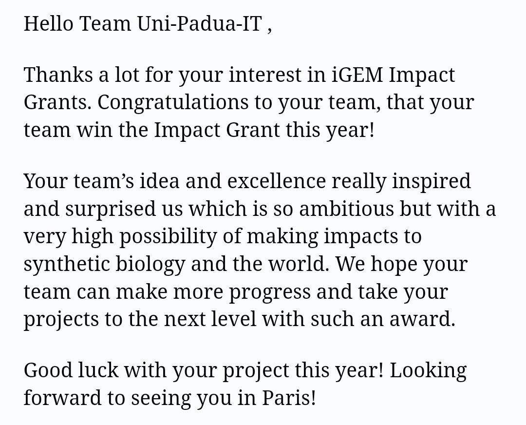 Massimo_Bellato's tweet photo. Extremely proud of my gang of lil' synthetic biologists 🧬 🦠
Now it's time to make your dreams come true!
#synbio
Thanks @iGEM for the chance and @UniPadova @DiBio_UniPD @DMM_Unipd #DEI_Unipd for the support 💪 https://t.co/XaGH4cYTyu
