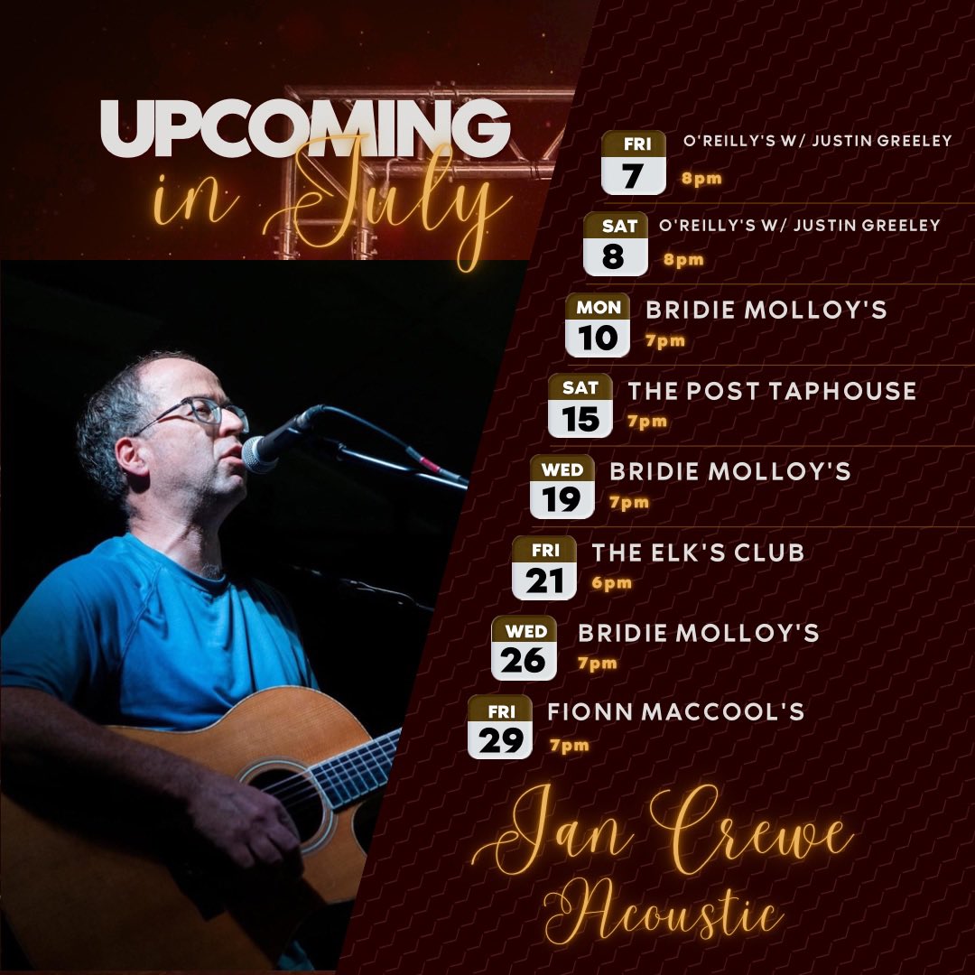 A few gigs in July!  🎶🎶🎶 #livemusic <a href="/NLLiveEvents/">NL Live Events</a> #acoustic #acousticguitar #solo <a href="/_MusicNL_/">MusicNL</a>