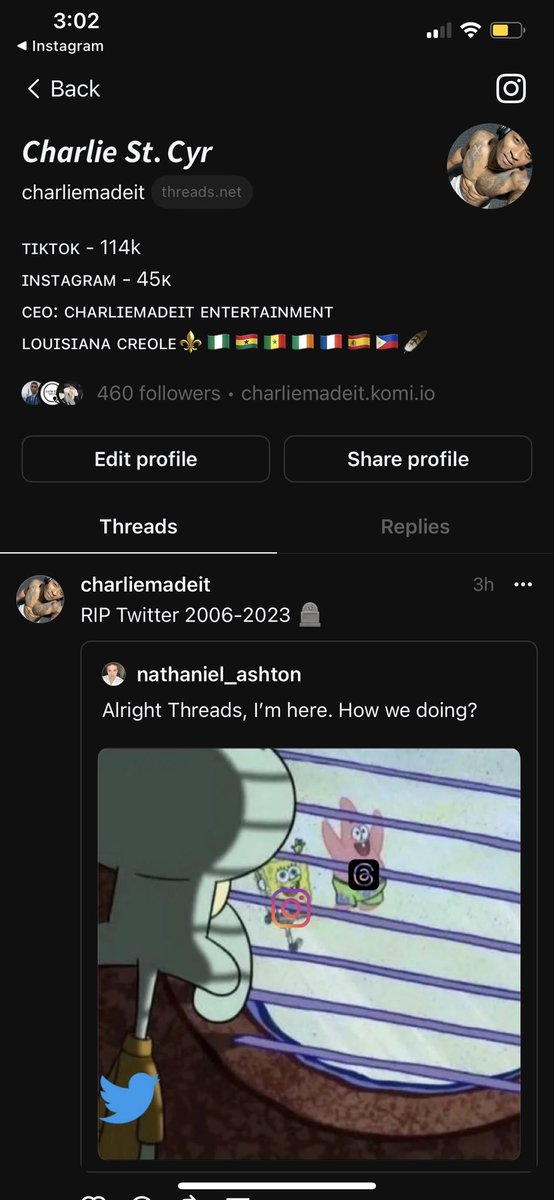 Leave Twitter &amp;Add Me On Threads 😈

 threads.net/@charliemadeit