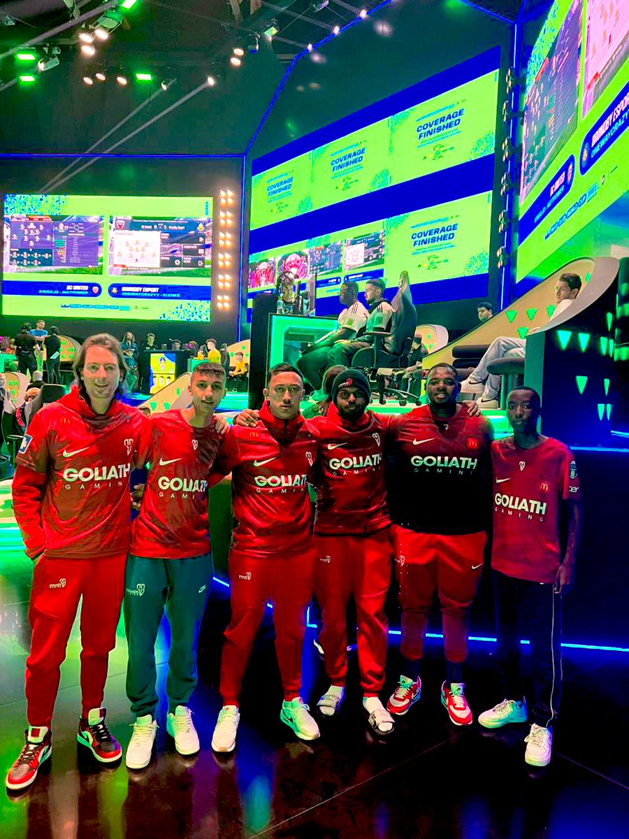 GoliathGamingZA's tweet photo. We are thrilled with our teams exceptional performance on day one of the @FIFAe Club World Cup🔥 The squad delivered solid results today, setting the stage for an exciting day two😁

GGWP to our opponents! We run it back tomorrow😈

#GGFIFA #GoliathGamingArmy #FeCWC #McDeezXGoliath #PredatorXGoliath