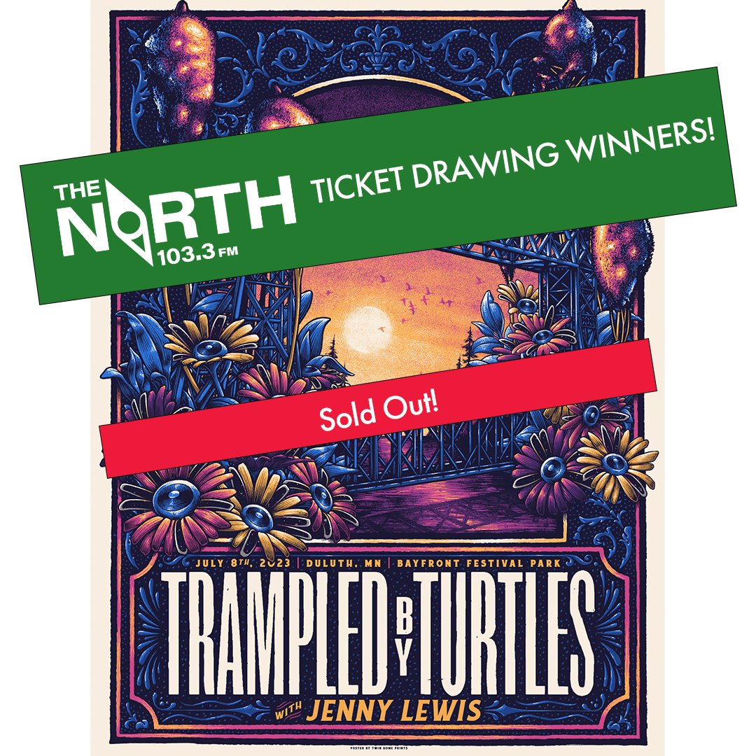 Congratulations to Shawna and Jason of Duluth, Kyle of Hermantown, and Michael from River Falls, WI for winning the pairs of tickets to this weekend <a href="/tbtduluth/">Trampled by Turtles</a> show! 
And thank you to the 133 listeners that entered the drawing in the last week.  
#trampledbyturtles #tbtduluth