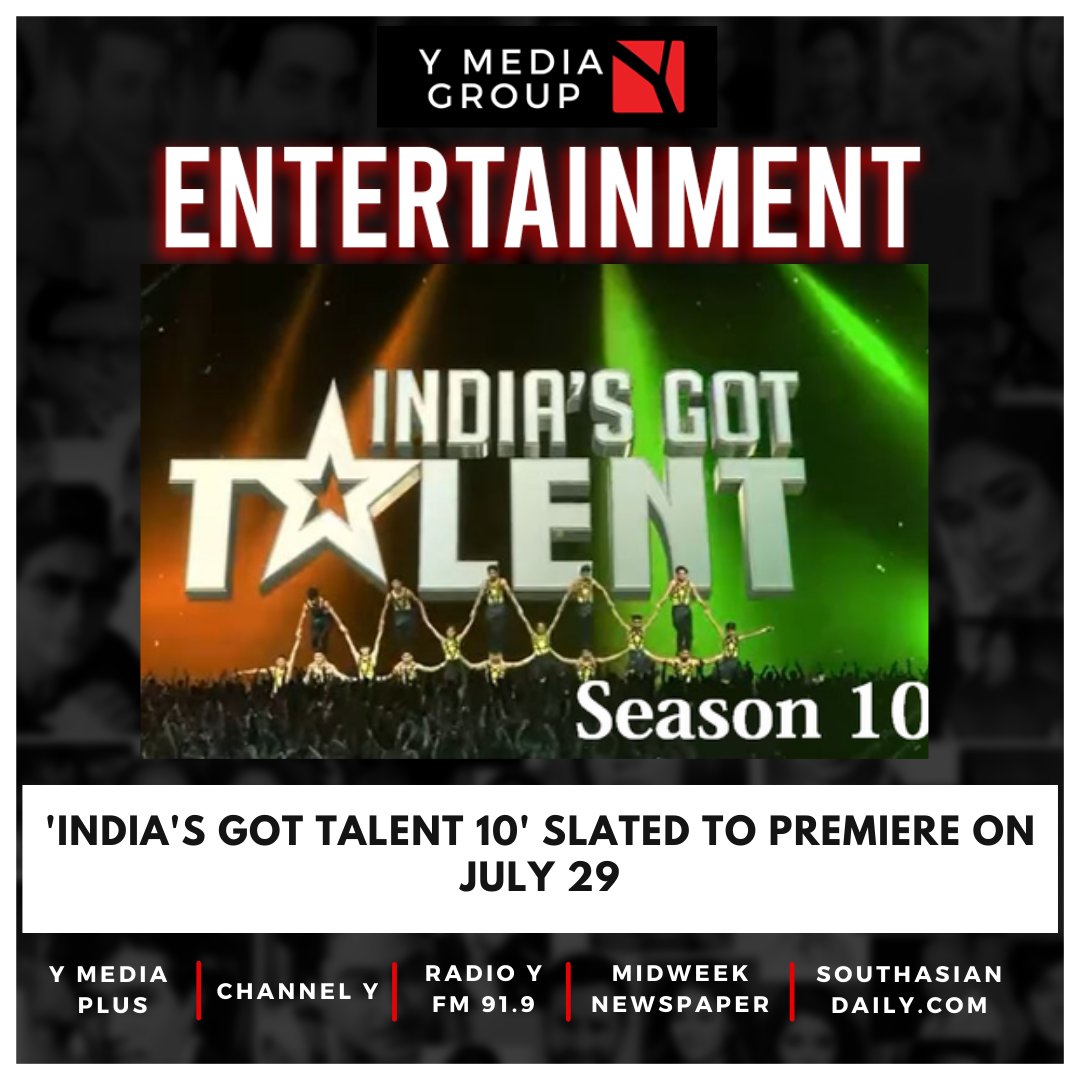 ymediagroup's tweet photo. 'India's Got Talent 10' slated to premiere on July 29
Read more at - https://t.co/pEVTy4sAcl
#ymedialatestnews #ymediaupdates #YMEDIAGROUP #latestupdatess #LatestNews #india #indiagottalent  #slated #premiere #July #talent #indiagottalent 
 @YudhvirJaswal  @indiagottalent 

https://t.co/nPMieuQ3KN
