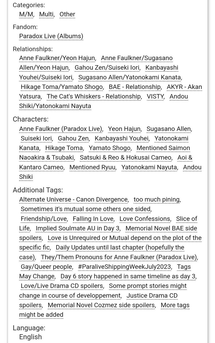 QueenRose_106's tweet photo. #ParaliveShipWeek 
- 7 Days 7 Ships Project -
Title : A Record Of Your Heart's BPM

Day 4: Relax/Reunite
Ship: Iori x Yohei

Chapter 4/7

Day 4 ship tackled in silly yet bittersweet way with unrequited love and one sided pinning but also character study

https://t.co/1BjNdFJUlv https://t.co/r3TcDZKxUM