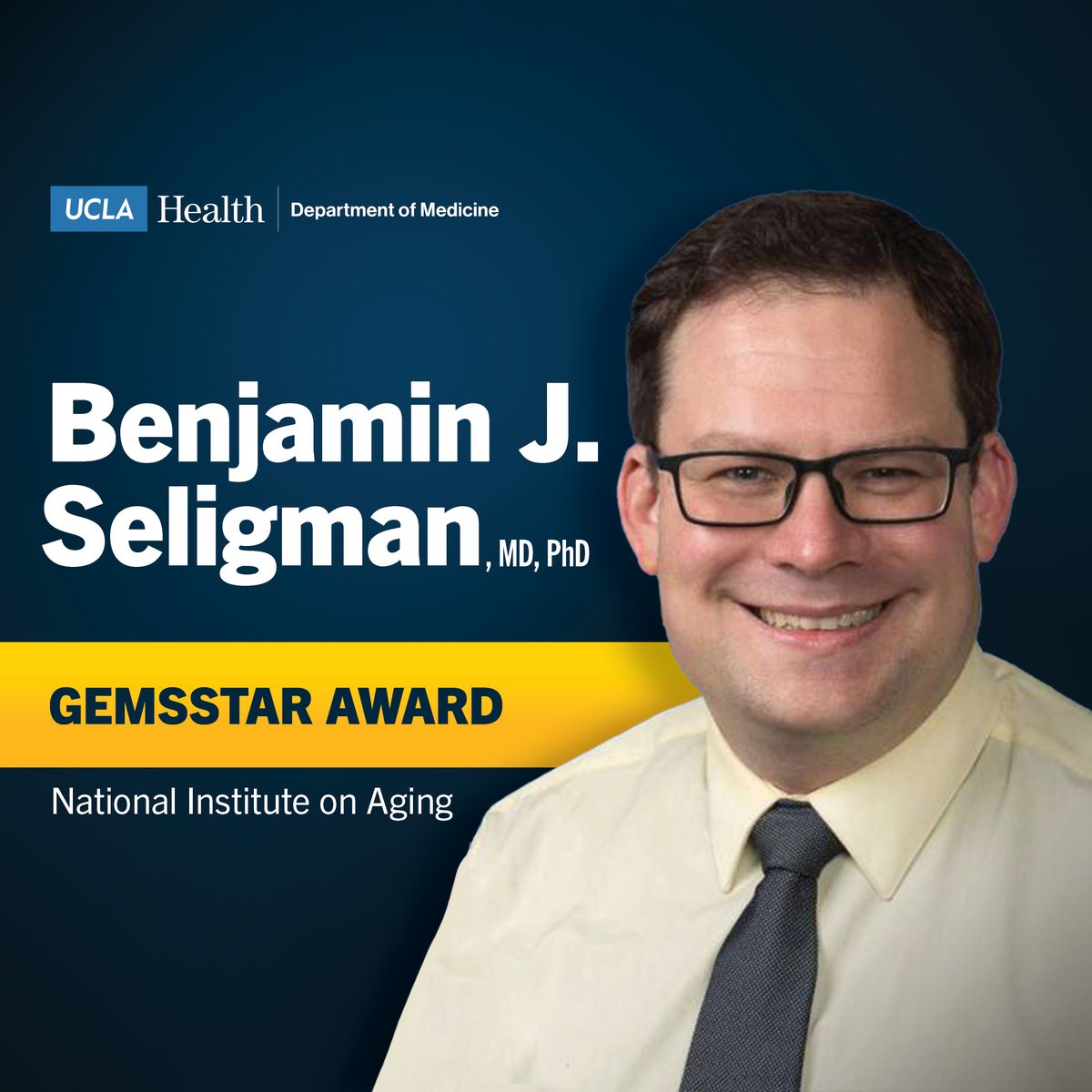 Congrats to Dr. Benjamin Seligman, awarded a GEMSSTAR Award from @NIHAging to study whether frailty alters the effectiveness of the seasonal flu vaccine among different groups of older adults: those aged 65 and above and those aged 50-64. Learn more: bit.ly/440PJbH