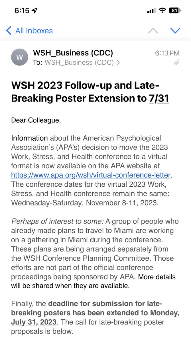 Deadline for late-breaking poster proposals for Work, Stress, and Health 2023 extended to July 31st #OHPsych #IOPsych