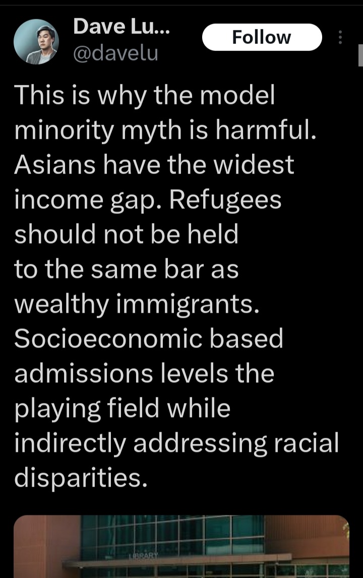 PJenkins1931's tweet photo. @guang_lie @Rashnu_TheOther Not being admitted into Harvard or not getting a high 6 figure upper management job in tech are the problems of an elite group living in a 1st world country
Their #AsianProblems bus tour might backfire
Most Yt, latino, Black and Native Americans can't relate to #AsianProblems https://t.co/zw6BMCGUga