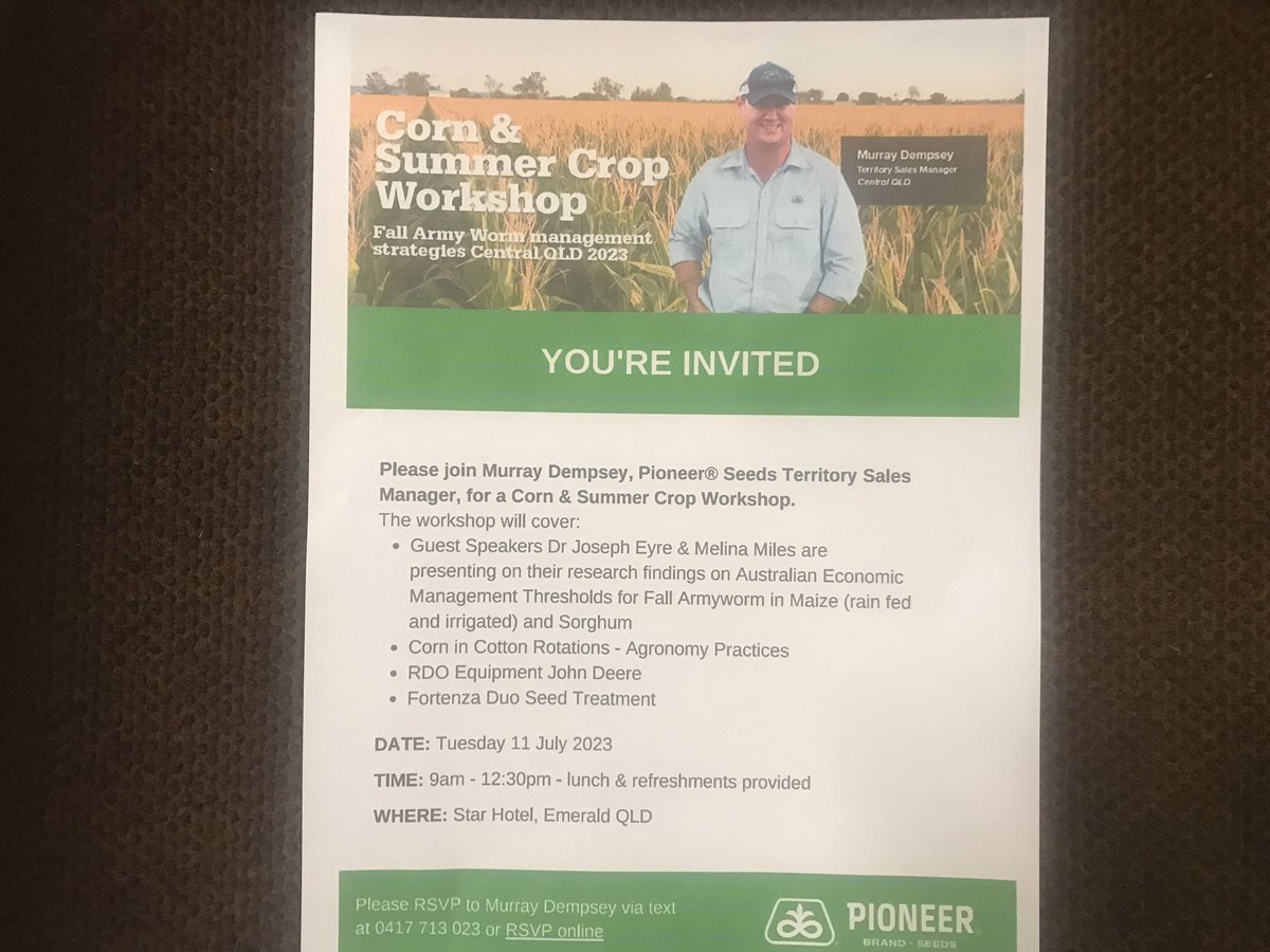 Stephen Frahm (@rdovnet_stephen) on Twitter photo Keen to attend the Pioneer seed Corn and summer crop workshop. <a href="/RDOequipmentAU/">RDO Equipment Australia</a> <a href="/VnetPrecisionAg/">VNET Precision Farming</a> Tuesday 11th July in Emerald Keen to attend the Pioneer seed Corn and summer crop workshop. <a href="/RDOequipmentAU/">RDO Equipment Australia</a> <a href="/VnetPrecisionAg/">VNET Precision Farming</a> Tuesday 11th July in Emerald