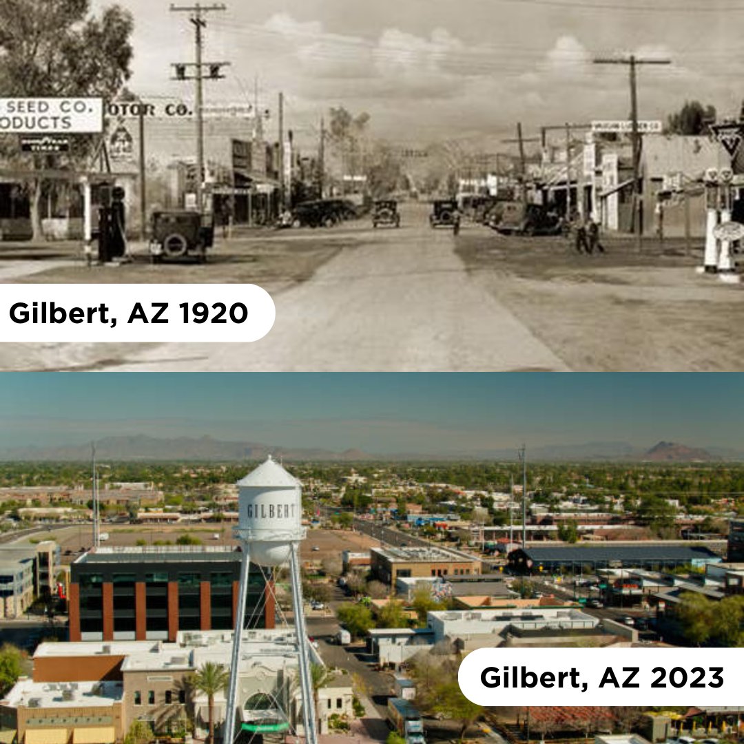 AZCCEC's tweet photo. On this date in 1920, the town of Gilbert was incorporated. Once known as the "Hay Shipping Capital of the World”, Gilbert is now evolving into one of the fastest growing communities and considered one of the largest towns in the United States. #azhistory #arizona https://t.co/nBFvFr5GQN