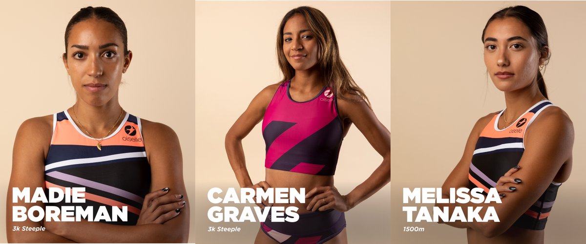 You’re looking at the new faces of the Haute Volée team! Welcome Madie Boreman, Carmen Graves & Melissa Tanaka! We can’t wait to cheer you on this weekend and for many races to come. Madie Boreman, 3k Steeple Carmen Graves, 3k Steeple Melissa Tanaka, 1500m 📷 @jesssbarnard