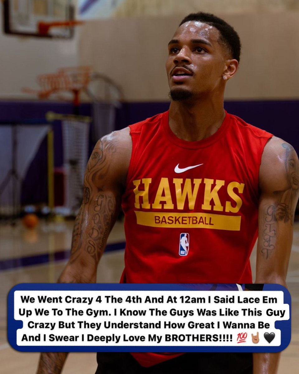 ATLHawks's tweet photo. DJ on his summer grind 😈 https://t.co/wvD6BcjZQn