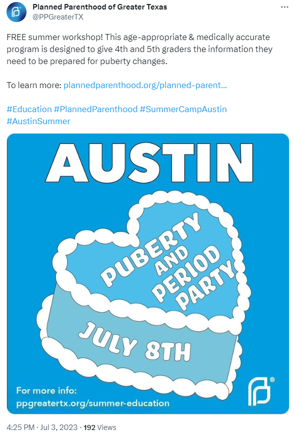 km_schwartz's tweet photo. Planned Parenthood has a disgusting history of targeting children. 

Their business depends on it. 

When Planned Parenthood has access to your children, they have access to future clients. https://t.co/f3AuUZfslQ