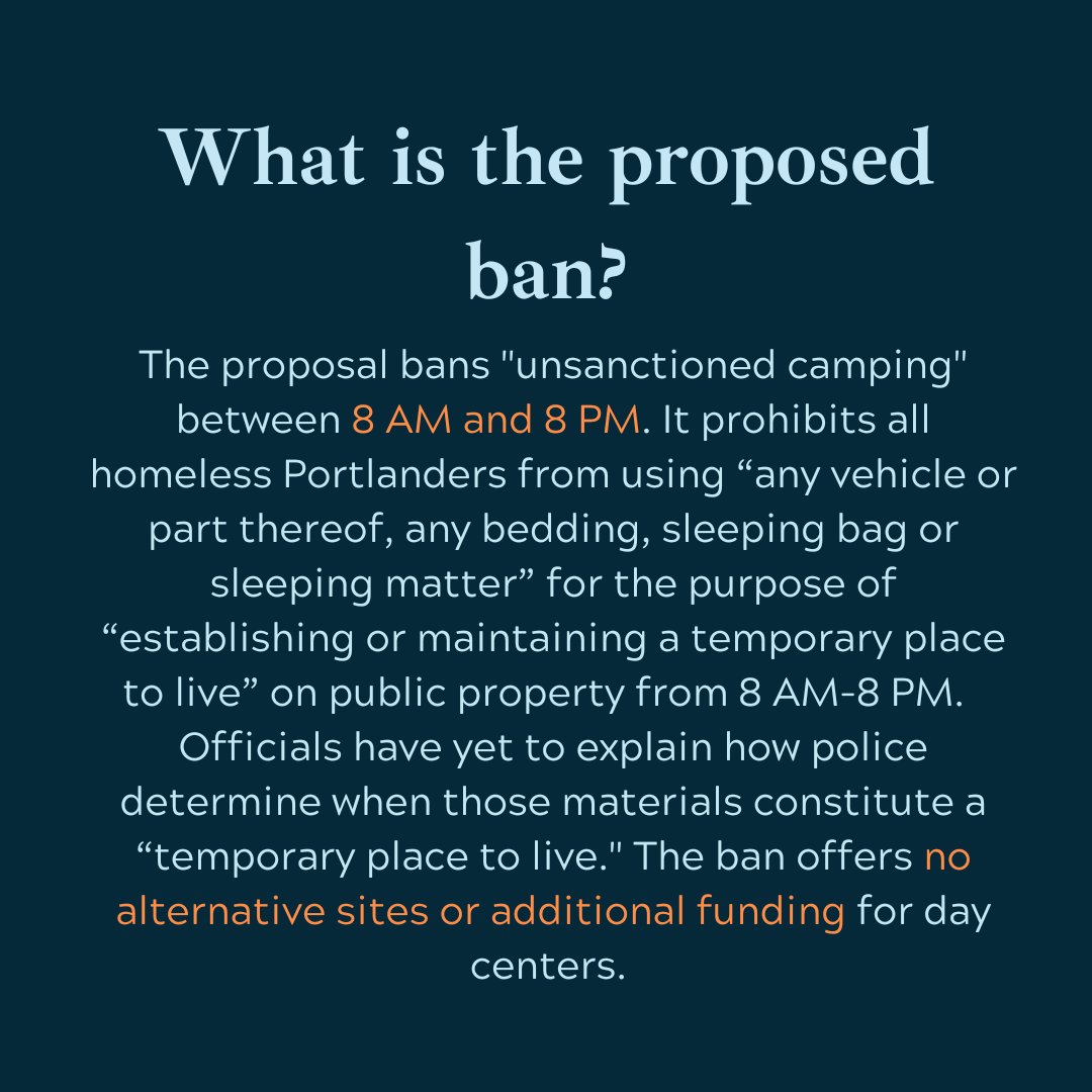 h4apdx's tweet photo. The City's camping ban is dangerous and illogical. https://t.co/Fln0VUqLLM