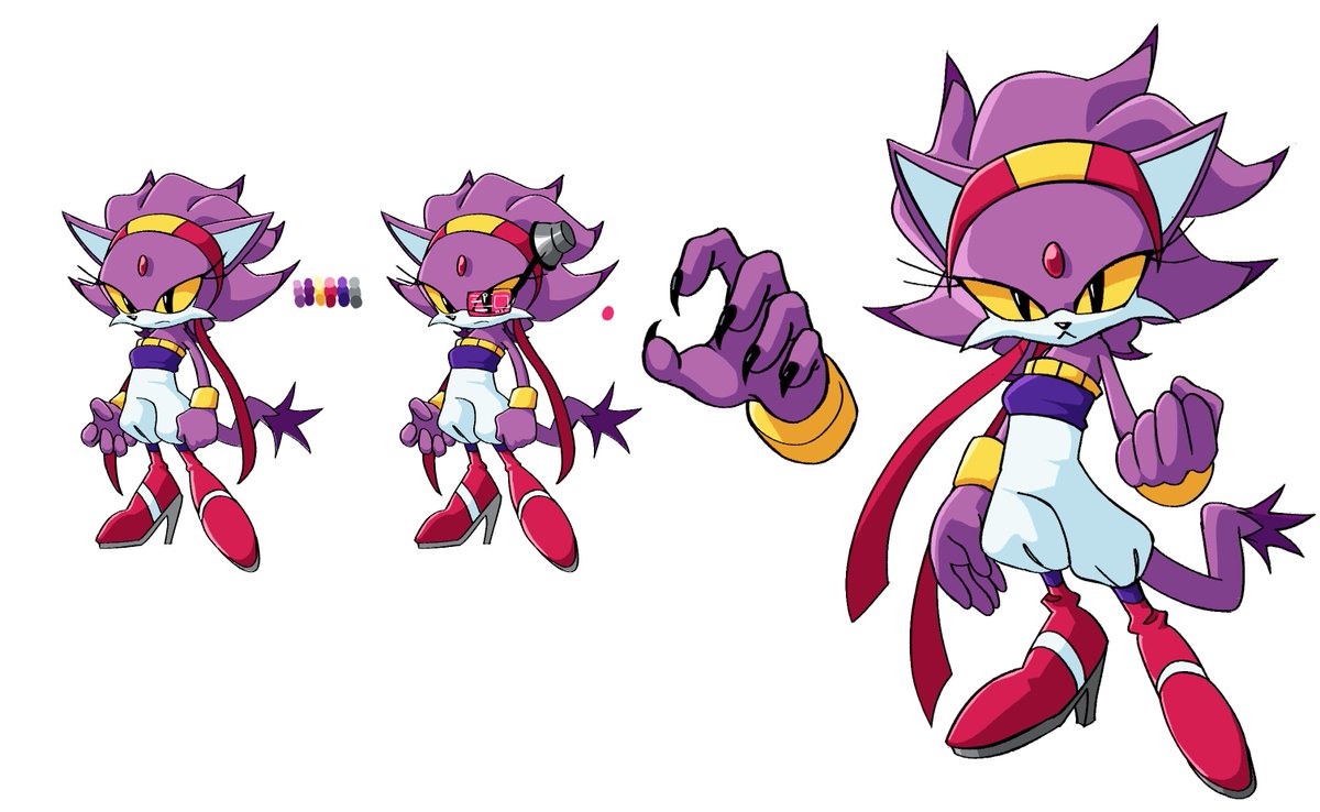 I decided to make her based off of a Persian cat, and to make her attire resemble more East Asian traditions, while attaining some status of royalty. Her hair tie has been replaced with a head band to change up the style and resemble that of a head scarf. (3/5)