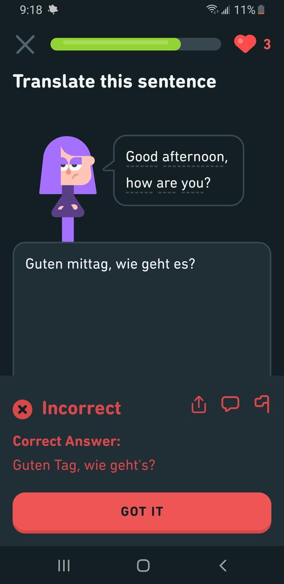 _Kat_Shep_'s tweet photo. Let my German husband take a turn with my duolingo and this sent him into a mild rage because he's technically correct lol https://t.co/0WEmRwggAW