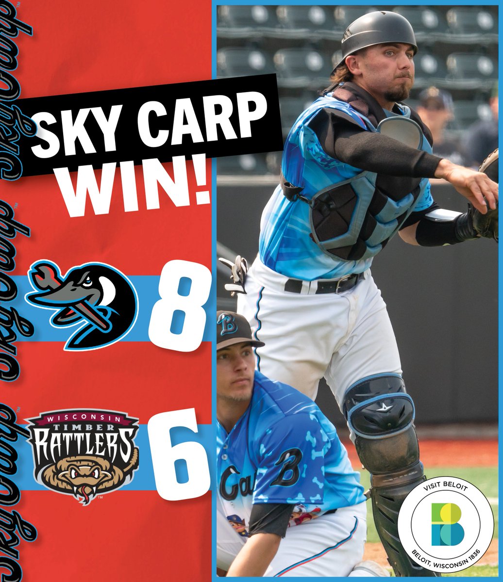 Beloit Sky Carp (@beloitskycarp) on Twitter photo Wouldn't have it any other way!
Beloit comes back from down two with its final strike in the 9th, and scores twice in the 12th to pull ahead for good.
Cam Barstad delivered a game tying hit in the 9th and the go-ahead single in the 12th.
Final score presented by <a href="/VisitBeloit/">Visit Beloit</a> Wouldn't have it any other way!
Beloit comes back from down two with its final strike in the 9th, and scores twice in the 12th to pull ahead for good.
Cam Barstad delivered a game tying hit in the 9th and the go-ahead single in the 12th.
Final score presented by <a href="/VisitBeloit/">Visit Beloit</a>