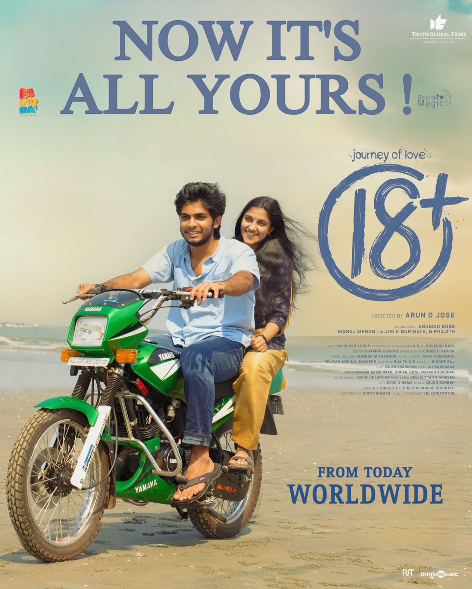 Truthglobalofcl's tweet photo. Now it’s All Yours 🤞🏻

In cinemas Worldwide from Today ✨

#journeyofloveeighteenplusmovie #samadtruth #TruthGlobalFilms #mathewthomas #naslen #nikhilavimal #Binupappu #saafboi #arundjose #faloodaentertainments #reelsmagic #rftfilms https://t.co/xFoAH8aVln