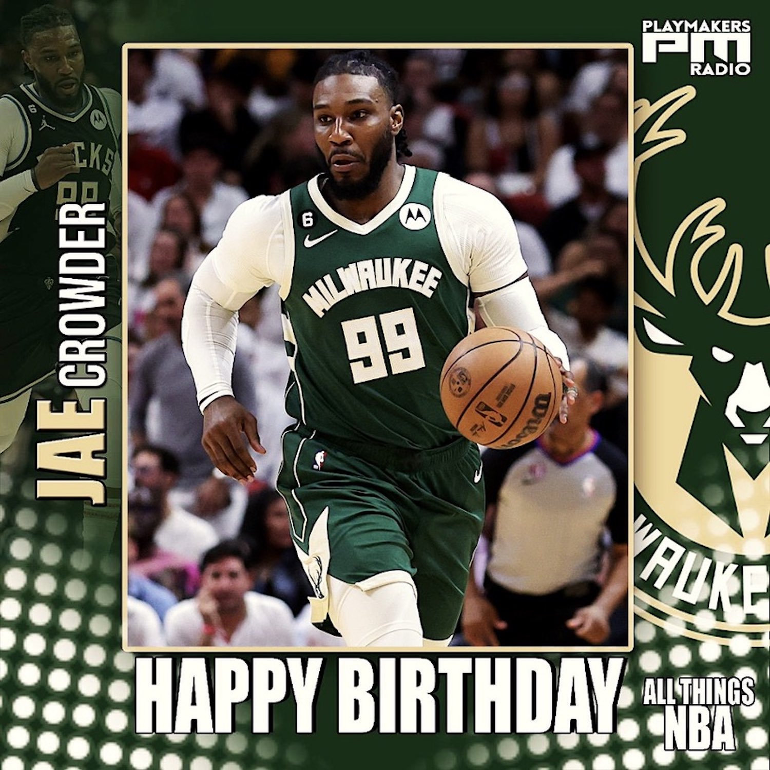 Join us in wishing NBA veteran Jae Crowder of the Milwaukee Bucks a very happy 33rd birthday!!!  