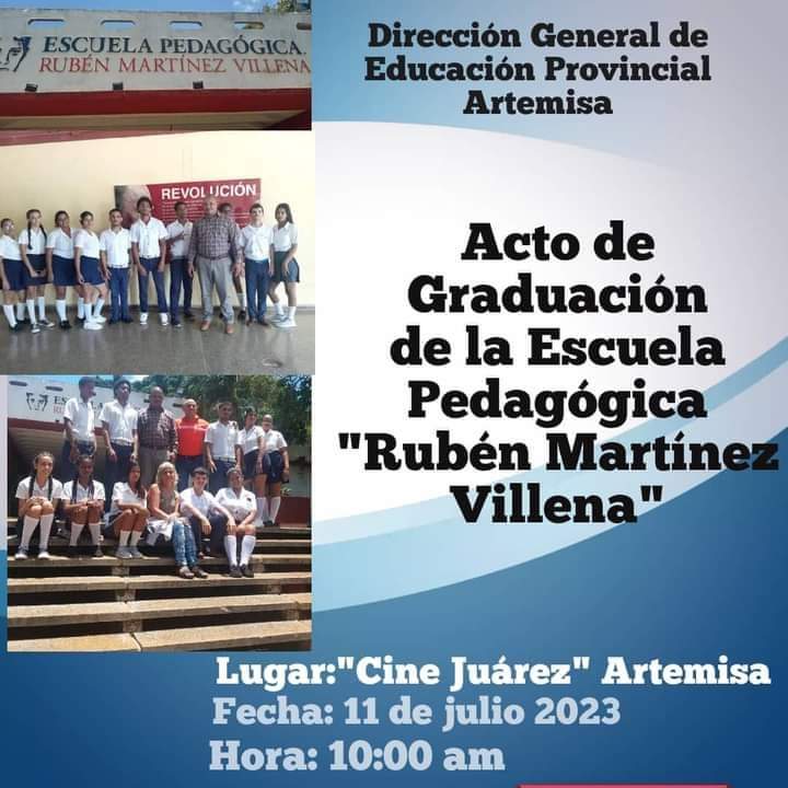 ✍ La escuela pedagógica #Villena de #Artemisa, se viste de gala, entrega a su provincia un nuevo ejército de maestros y profesores que en septiembre se incorporan a su vida laboral. ¡¡¡Felicitaciones!!! <a href="/yarobyalvarez/">Director Provincial Educación Artemisa</a> <a href="/EduArtemisa/">DPEArtemisa</a> <a href="/GemaDiaz_Diaz/">Gema Díaz Díaz</a> <a href="/DGE_Guanajay/">Dirección General de Educación Guanajay</a>
<a href="/DGE_Ariguanabo/">Miralys Mirabal ♥️♥️♥️</a>
👇
