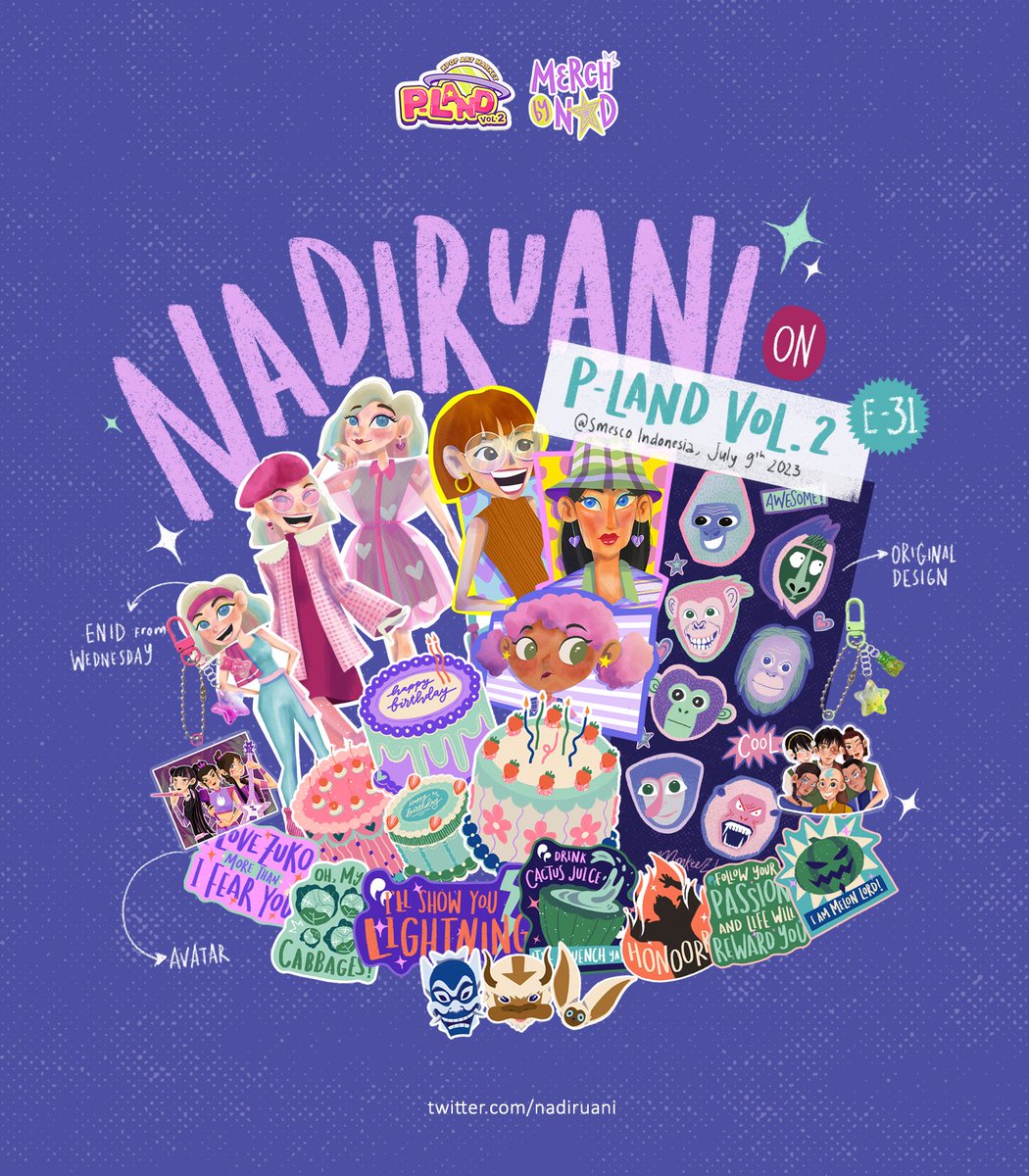 nadiroopa's tweet image. [RTs and likes are appreciated]🎊

nadiruani on #PLANDVol2 
📌Booth E-31
📅July 9th 2023 (day 2 only)
⭐Avatar the Last Airbender, original design, and Enid Sinclair 

Here's the catalogue and see you there!!!❤️‍🔥@plandartmarket #PLANDVol2_FanshopCatalog #PLANDVol2_Fanshop #artidn