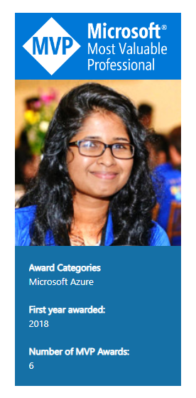 MVP in Azure for 6 years in a row, looking forward to a great year with the tech community #mvp #microsoft #azure #community #techgirlsl