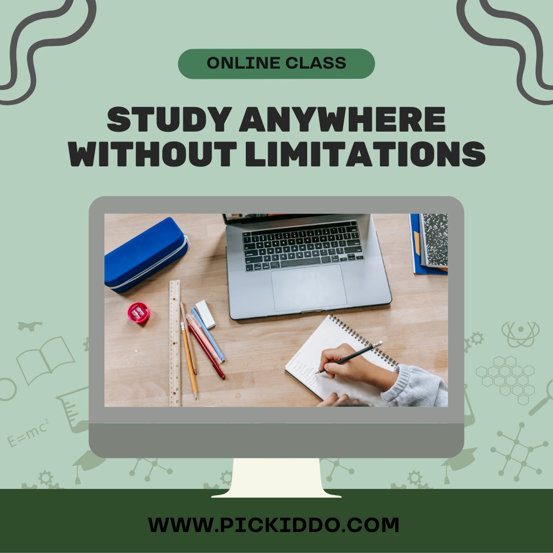 pickiddo's tweet image. Say goodbye to geographical limitations. Learn from anywhere with our online education platform. #AnywhereLearning #GlobalEducation #DigitalLearning