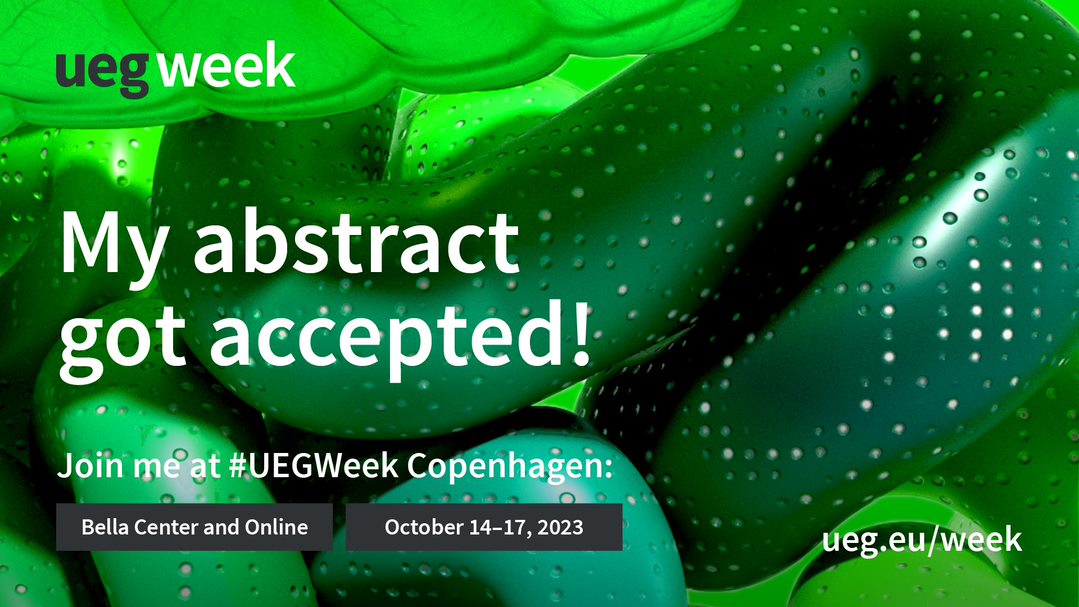 Excited to have 2 abstracts (retrospective study and clinical case) accepted for poster presentation at #UEGWeek @my_ueg