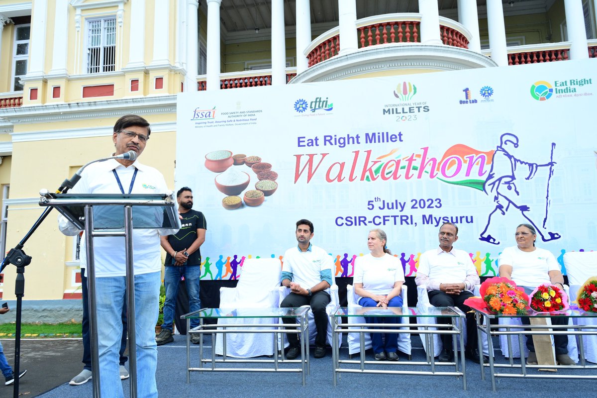 csircftri's tweet photo. On the occasion of #OneWeekOneLab a walkathon was organized on 05-07-23 in association with @fssaiindia under theme #EatRightMilletWalkathon with huge participation.
@DrJitendraSingh
@DrNKalaiselvi
@CSIR_IND
@PIBBengaluru
@PIB_India
#CSIR_OneWeekOneLab
#celebratingfoodresearch https://t.co/x1Fin35vA7