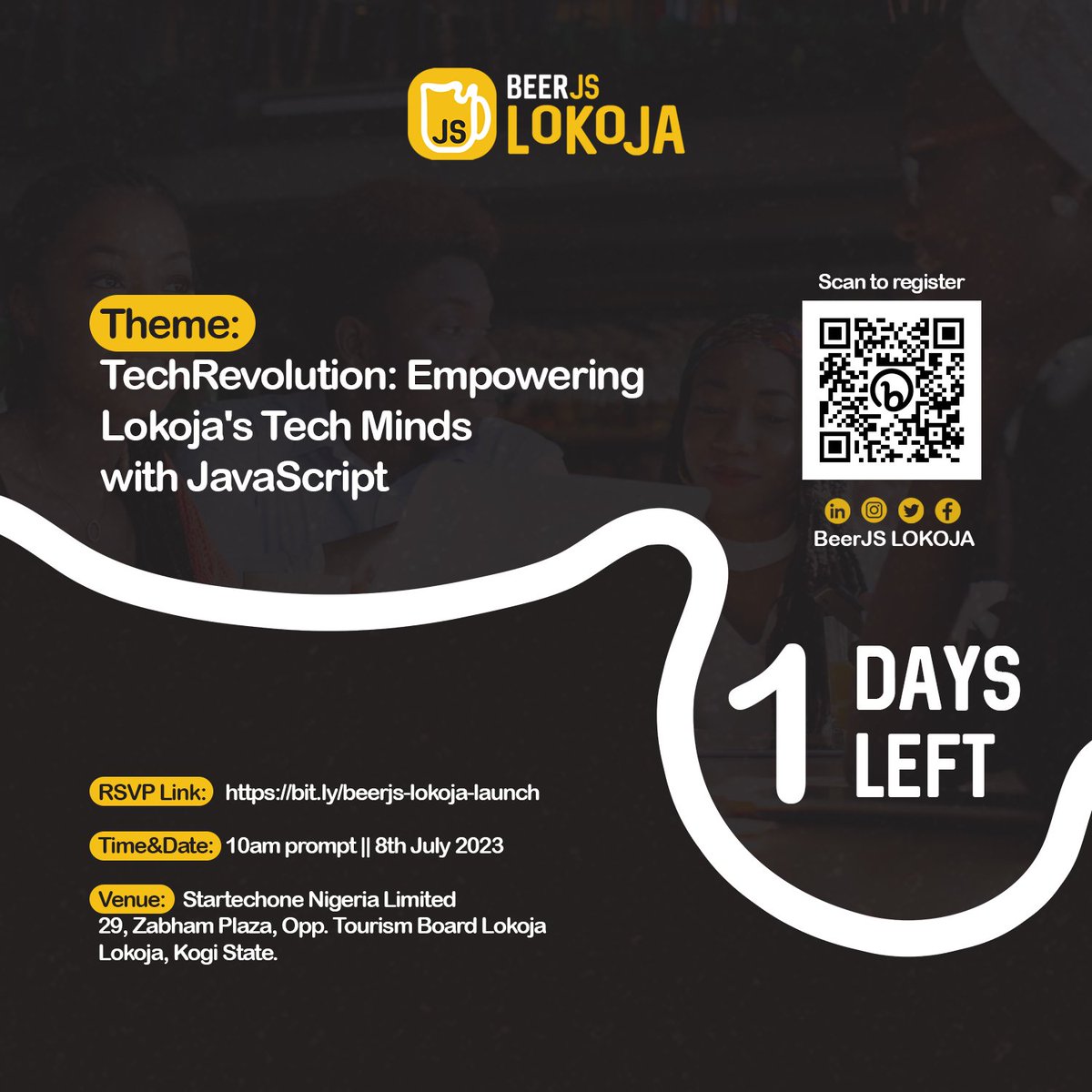 BeerjsLokoja's tweet photo. Ladies and gentle men. The moment we all have been waiting for 🍻
🚀 ✨ 🚀

#beerjs
#beerjslokoja
#javascript https://t.co/kcTdDqbLsD