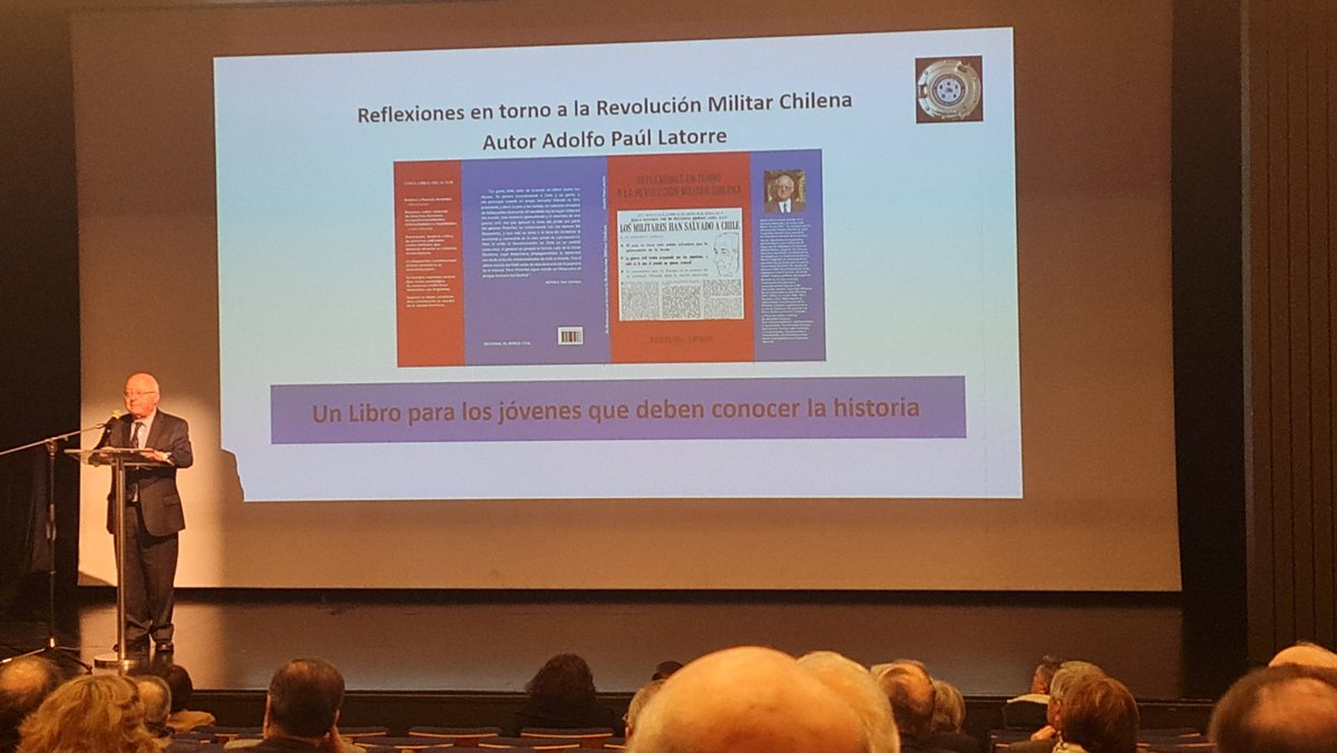 En el lanzamiento del libro "Reflexiones en torno a la Revolución Militar Chilena", por el autor Adolfo Paúl Latorre.
Una mirada que la izquierda fundamentalista--a pesar de auto-denominarse diversos inclusivos y tolerantes--no está dispuesta siquiera a considerar.