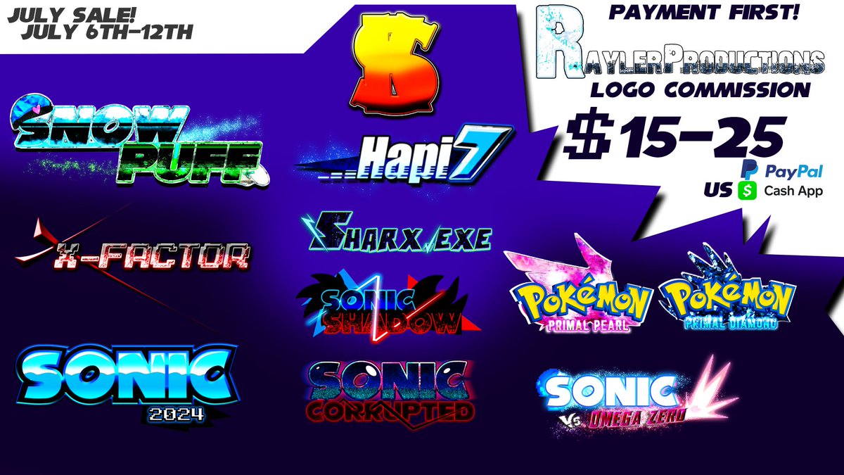 Hey yall! I'm doing a summer sale with my logo prices! If you want a logo, be sure to hit me up before the 12th hits! July 6th-12th is the sale session!