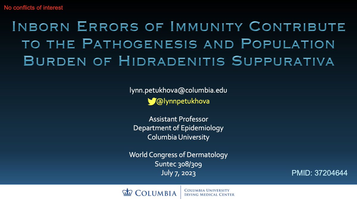 LynnPetukhova's tweet photo. Sharing more of our work today @wcd2023sg 

Join us in Suntec 308/309 at 14:30 to see how we are using exome sequencing to resolve the immunological landscape of #HidradenitisSuppurativa https://t.co/s3Mo8R6tvf