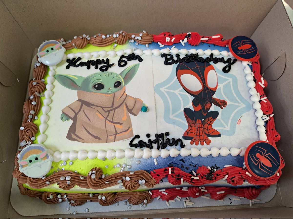 NWEXPOSED's tweet photo. Happy Birthday Caitlin!
6 yrs old.
Grogu and Spiderman cake.
#WinCo
Watched #RubyGillmanTeenageKraken
@AMCTheatres https://t.co/TaP55YZnEr