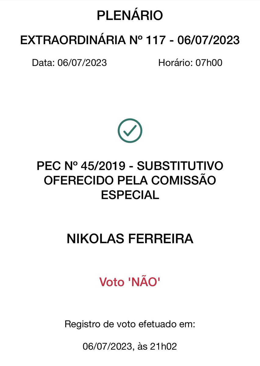Pela responsabilidade e meu compromisso com o agro, com a nossa economia e com o Brasil, meu voto é não a essa “reforma”.