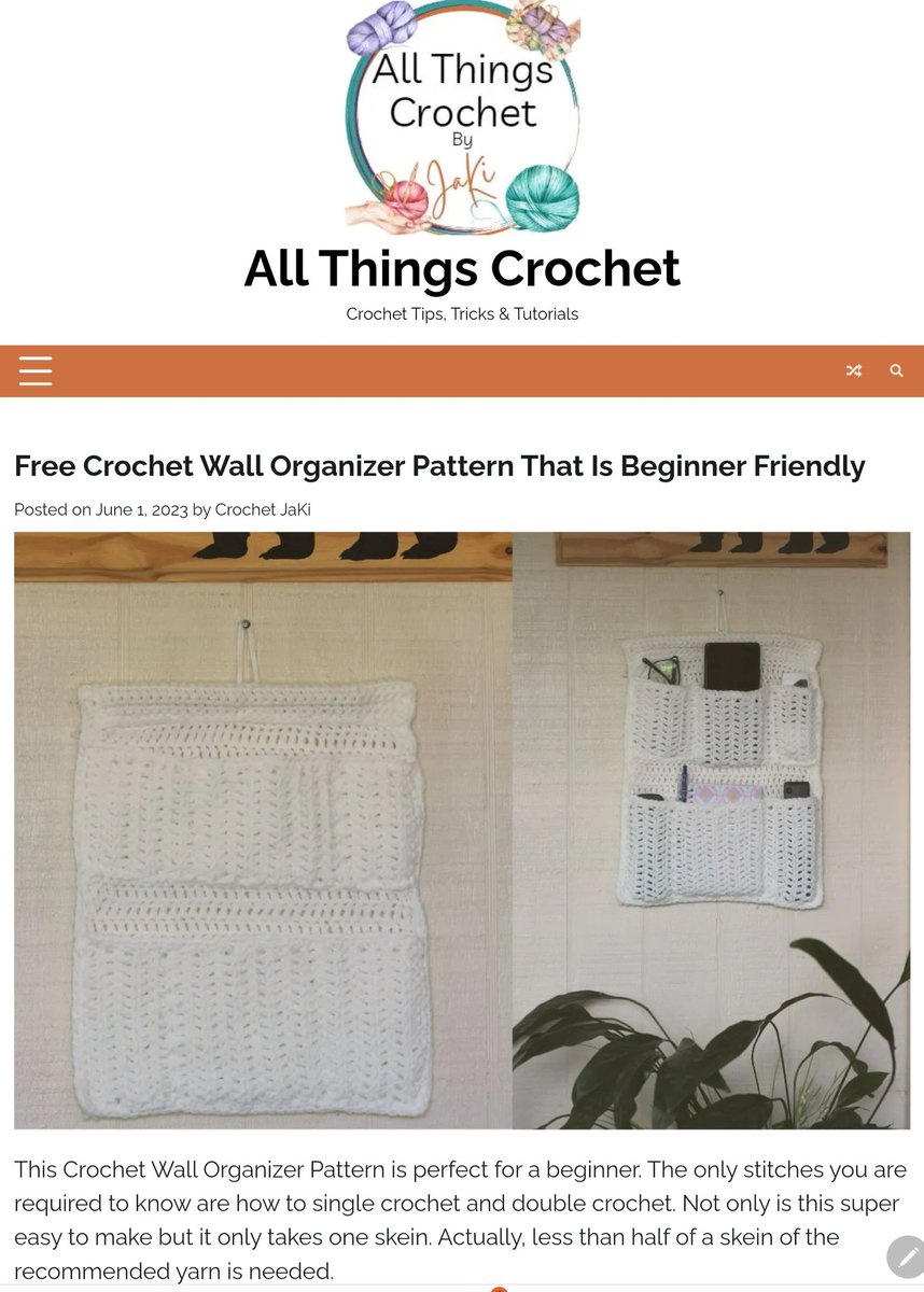 JaKiCrochet's tweet image. Check out my blog post on this FREE crochet wall organizer pattern. This pattern is beginner friendly and super easy to make. #beginnerpattern #easycrochetpattern #free #crochetprojects allthingscrochetjaki.com/free-crochet-w…